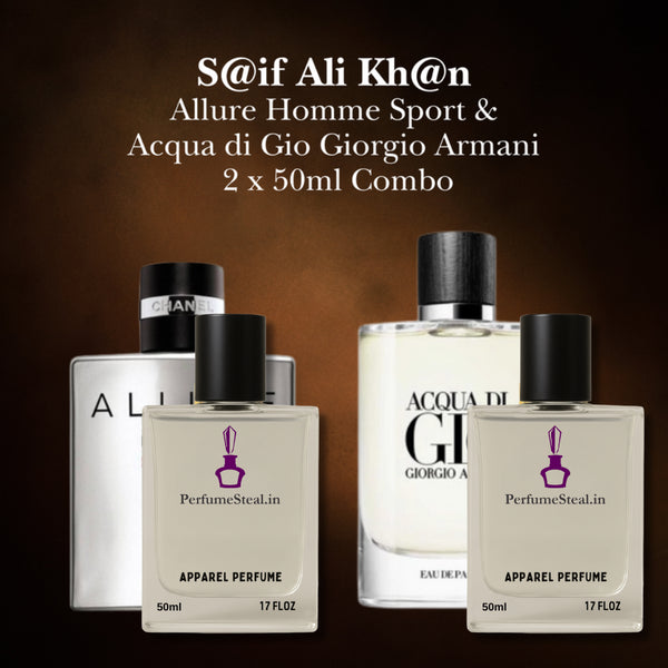 S@if Ali Kh@n - Allure Homme Sport & Acqua di Gio Giorgio Armani 50ml Combo