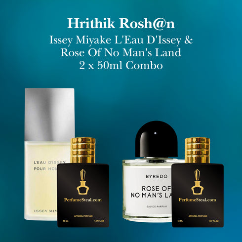 Hrithik Rosh@n - L'Eau d'Issey by Issey Miyake & Rose Of No Man's Land Byredo 50ml Combo PerfumeSteal.in