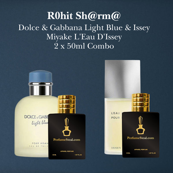 R0hit Sh@rm@ - Light Blue Pour Homme & L'Eau d'Issey Pour Homme 50ml Combo PerfumeSteal.in