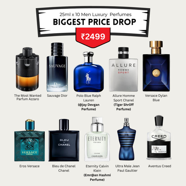 10 Best-Seller Men Fragrances just @ ₹2499/- Only (Prepaid Only)