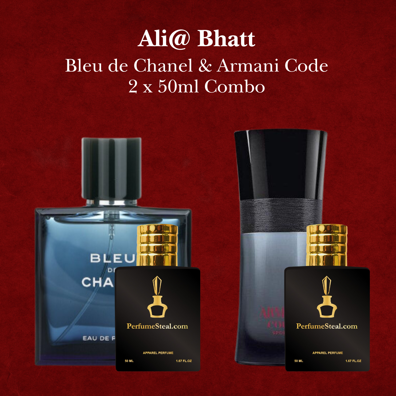 Ali Bhatt Bleu de Chanel Chanel Armani Code 50ml Combo